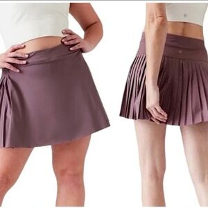 ATHLETA Advantage Jupe Skort Pleated Damask Mauve Rose pickleball tennis skirt